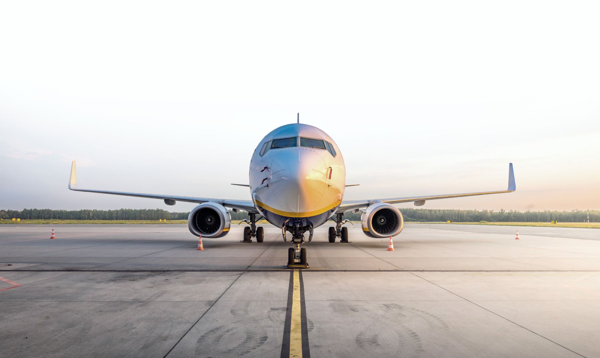 Airplane parked on the ramp
